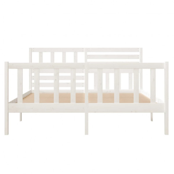 Estructura de cama de madera maciza blanco 120x190cm M 4
