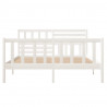 Estrutura cama pequena casal 120x190 cm pinho maciço branco 4
