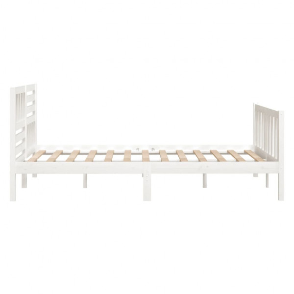 Estrutura cama pequena casal 120x190 cm pinho maciço branco M 5