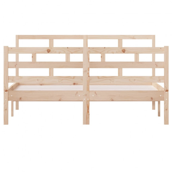 Estructura de cama de madera maciza de pino 140x190 cm M 4