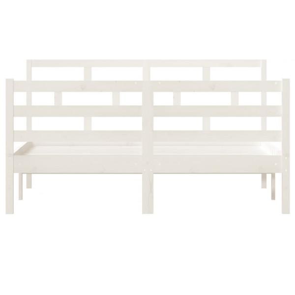 Estructura de cama de madera maciza de pino blanco 140x190 cm M 4