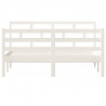 Estructura de cama de madera maciza de pino blanco 140x190 cm 4