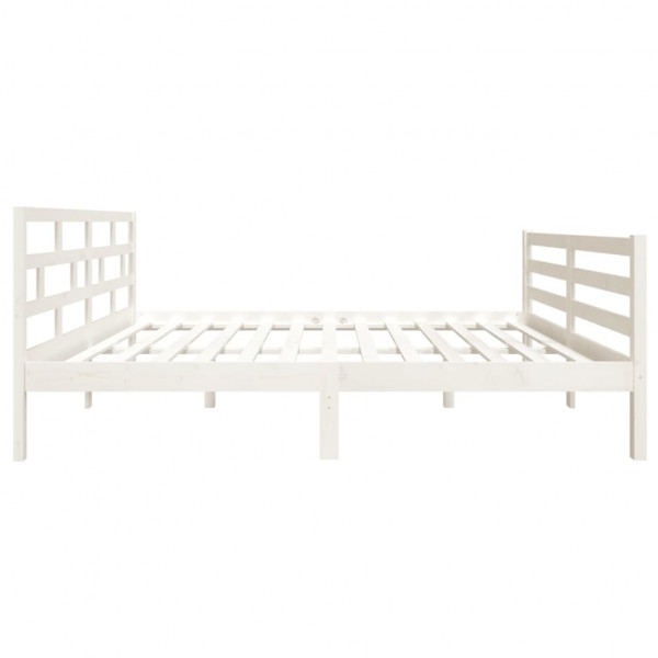 Estructura de cama de madera maciza de pino blanco 140x190 cm M 5