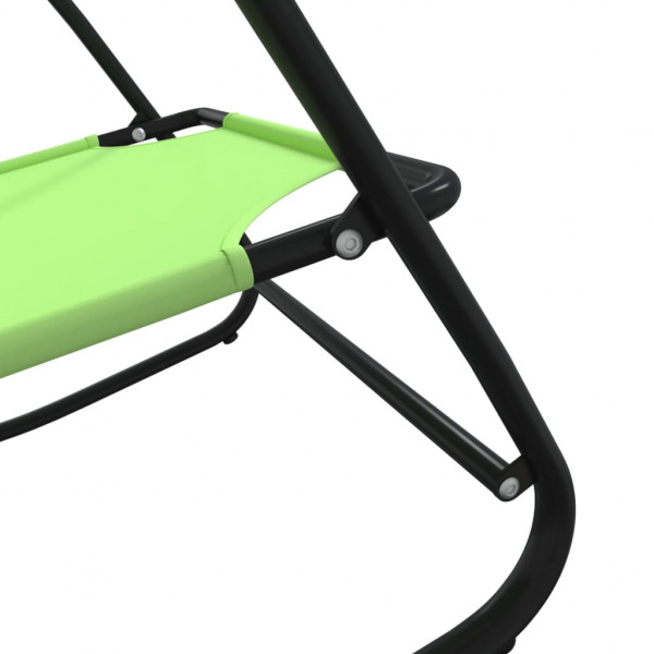 Tumbona mecedora de acero y textilene verde M 5