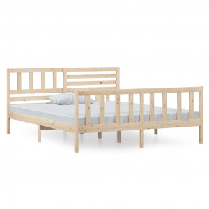Estructura de cama de matrimonio madera maciza 4FT6 135x190 cm H