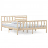 Estructura de cama de matrimonio madera maciza 4FT6 135x190 cm 2