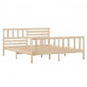 Estructura de cama de matrimonio madera maciza 4FT6 135x190 cm 3