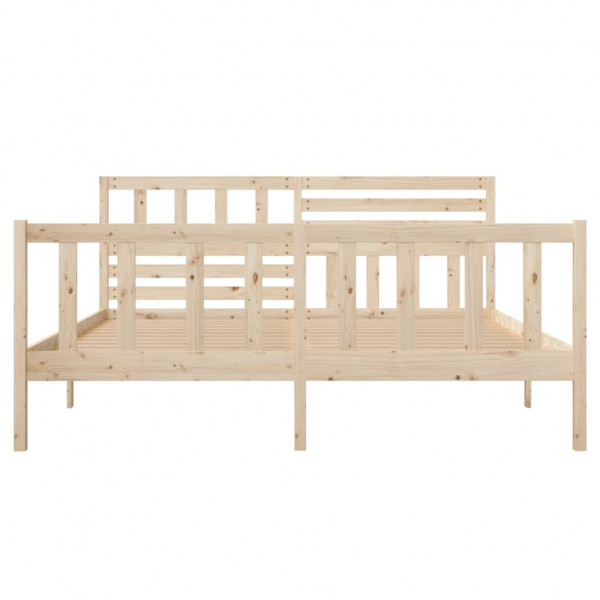 Estructura de cama de matrimonio madera maciza 4FT6 135x190 cm M 4