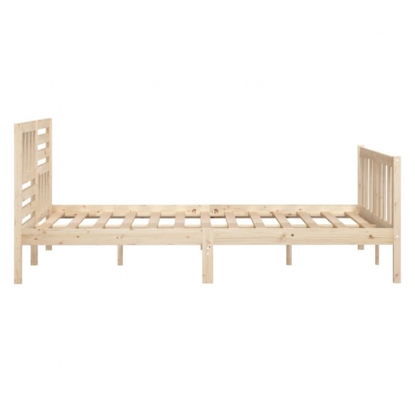 Estructura de cama de matrimonio madera maciza 4FT6 135x190 cm M 5
