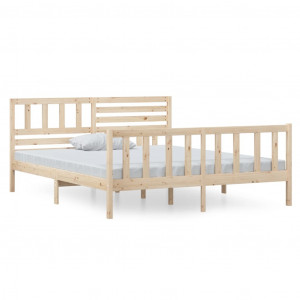 Estrutura de cama 140x190 cm madeira maciça H