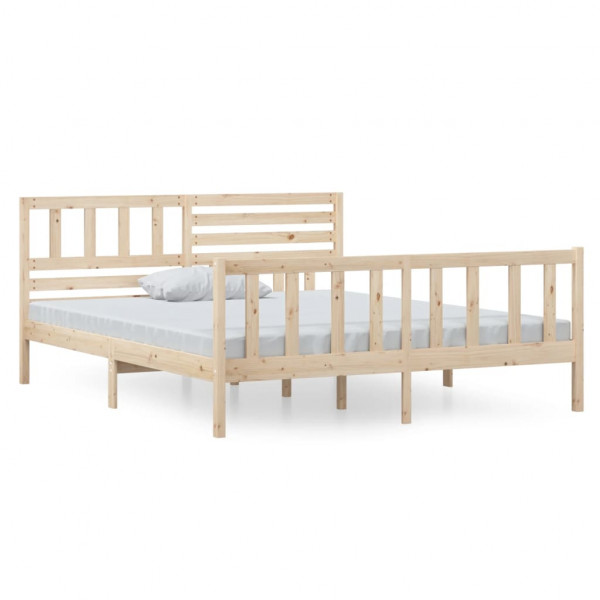 Estructura de cama de madera maciza 140x190 cm M 2