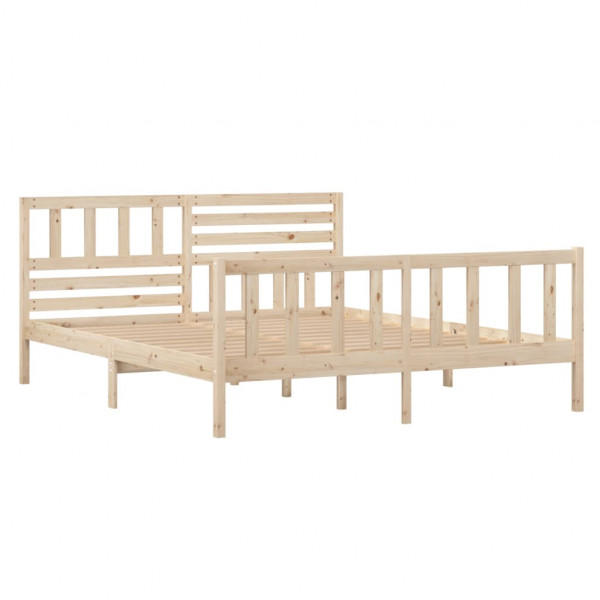 Estructura de cama de madera maciza 140x190 cm M 3