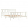 Estrutura de cama 140x190 cm madeira maciça branco 3