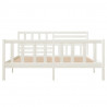 Estrutura de cama 140x190 cm madeira maciça branco 4