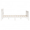 Estructura de cama de madera maciza blanca 140x190 cm 5