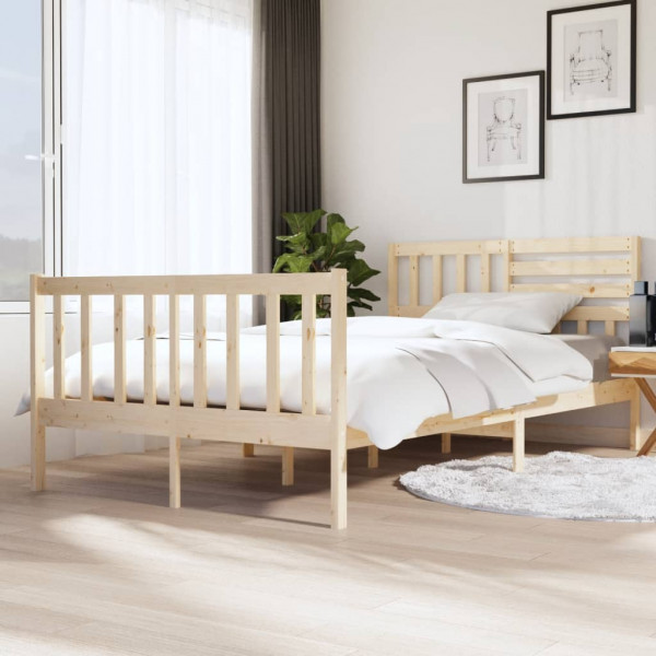 Estructura de cama madera maciza 120x200 cm D