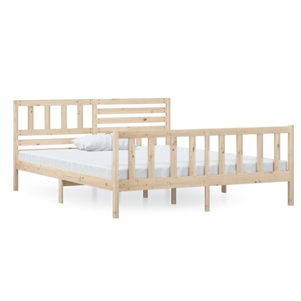 Estructura de cama madera maciza 120x200 cm M 2