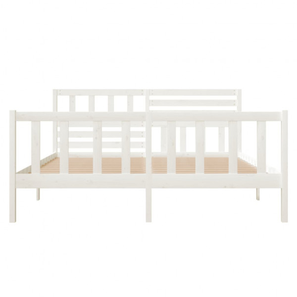 Estructura de cama madera maciza blanca 120x200 cm M 4