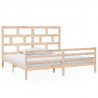 Estructura de cama de madera maciza de pino 200x200 cm 2