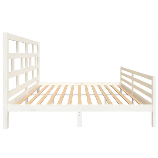 Estructura de cama madera maciza de pino blanca 200x200 cm M 5