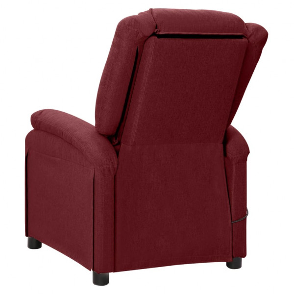 Sillón orejero de masaje de tela rojo tinto M 5