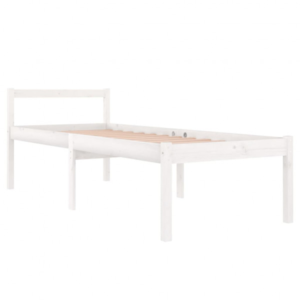 Cama de idosos madeira maciça de pinho branco 75x190 cm M 3