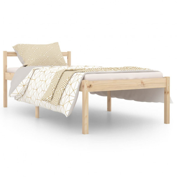 Cama para personas mayores madera maciza de pino 90x190 cm M 2