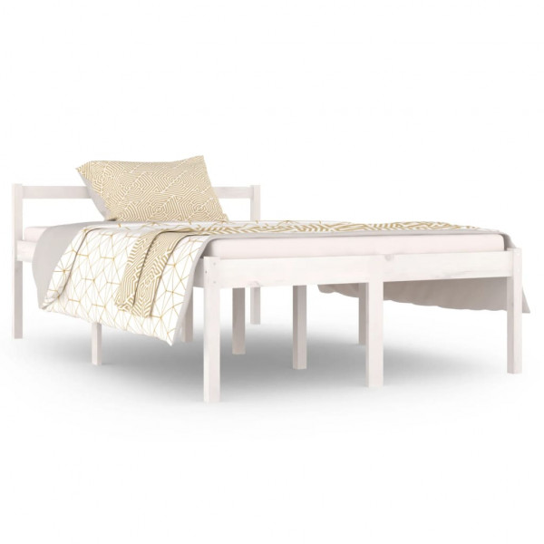 Cama para idosos em madeira maciça de pinho branco 120x190 cm M 2