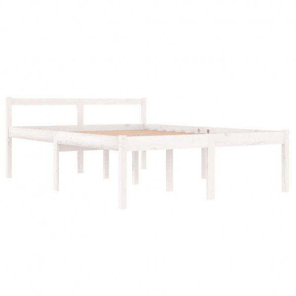 Cama de casal para idosos 135x190 cm pinho maciço branco M 3