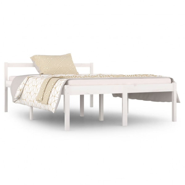 Cama para idosos 140x190 cm pinho maciço branco M 2