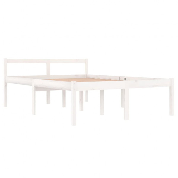 Cama para idosos 140x190 cm pinho maciço branco M 3