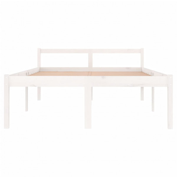 Cama para personas mayores madera maciza pino blanca 140x190 cm M 4