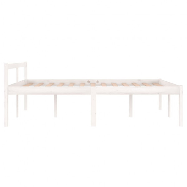 Cama para personas mayores madera maciza pino blanca 140x190 cm M 5
