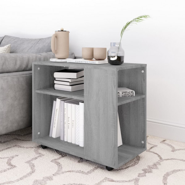 Mesa auxiliar madera contrachapada gris Sonoma 70x35x55 cm M 3