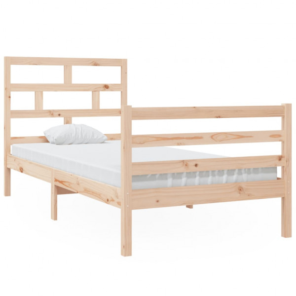 Estructura de cama madera maciza 90x200 cm M 2