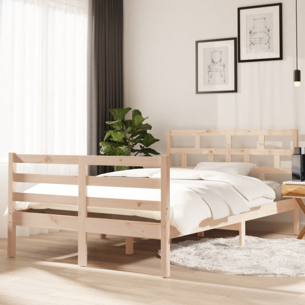 Estructura de cama madera maciza de pino 120x200 cm D
