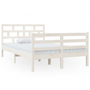 Estrutura de cama 120x200 cm madeira de pinho maciça branco H
