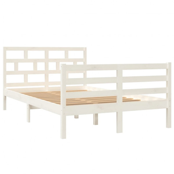 Estructura de cama madera maciza de pino blanco 120x200 cm M 3