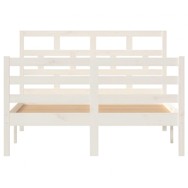 Estructura de cama madera maciza de pino blanco 120x200 cm M 4