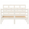 Estrutura de cama 120x200 cm madeira de pinho maciça branco 4
