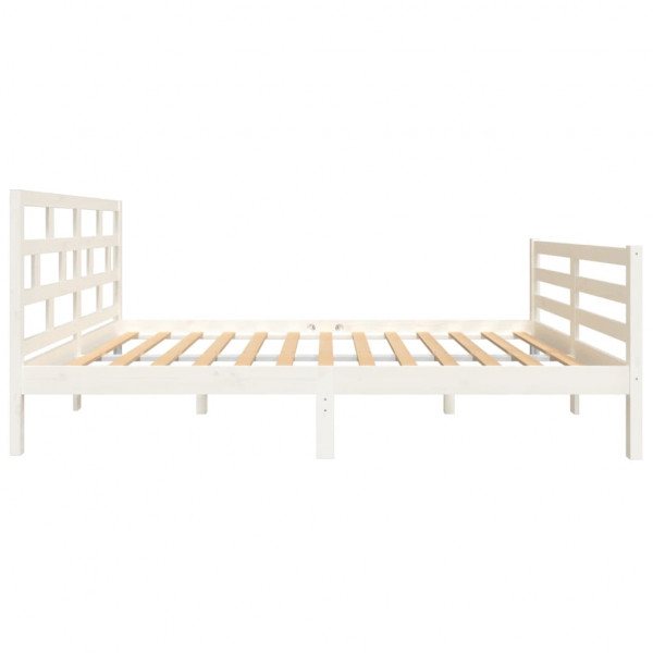 Estructura de cama madera maciza de pino blanco 120x200 cm M 5