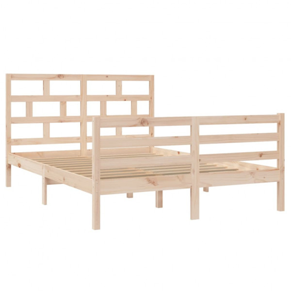 Estructura de cama de madera maciza de pino 140x200 cm M 3