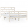 Estructura de cama de madera maciza de pino blanco 140x200 cm 2