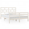 Estrutura de cama king 150x200 cm madeira maciça branco 2