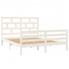 Estrutura de cama king 150x200 cm madeira maciça branco 3