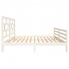 Estrutura de cama king 150x200 cm madeira maciça branco 5