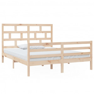Estructura de cama de madera maciza de pino 160x200 cm H