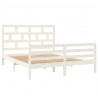 Estructura de cama de madera maciza de pino blanca 160x200 cm 3