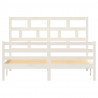 Estructura de cama de madera maciza de pino blanca 160x200 cm 4