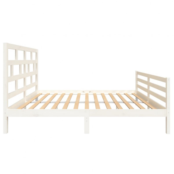 Estrutura de cama 160x200 cm madeira de pinho maciça branco M 5